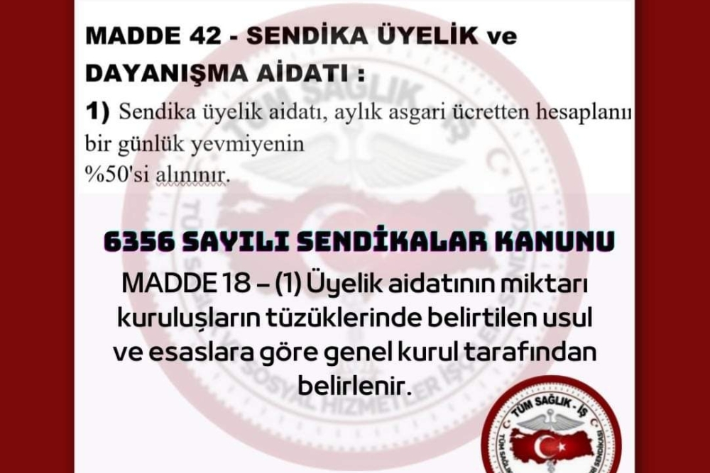Tüm Sağlık İş Sendikası Tüzük Aidat Miktarı 